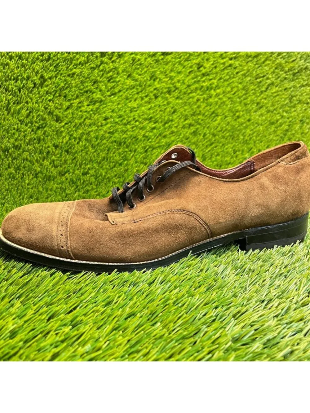 Stacy Adams Mens Size 9 Brown Casual Classic Cap-Toe Lace-Up Oxford Shoes
